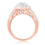 Photo of Weston 1 1/5 CT. T.W. Diamond Fancy Cluster Bridal Set 10K Rose Gold [BT253RE-C000]