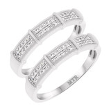 Photo of Xiamara 1/2 ct tw. Diamond Same Sex Mens Band Set 14K White Solid Gold [WM219W]