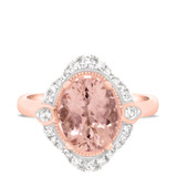 Photo of Camellia 2 1/3 CT. T.W. Morganite and diamond Engagement Ring 14K Rose Gold [BT230RE-C000]