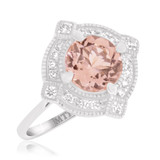 Photo of Lulu 2 1/3 CT. T.W. Morganite and Diamond Trio Matching Wedding Ring Set 14K White Gold [BT234WE-C000]