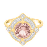 Photo of Lulu 2 1/3 Carat T.W. Morganite and Diamond Trio Matching Wedding Ring Set 10K Yellow Gold [BT234YE-C000]