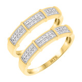 Photo of Xiamara 1/2 ct tw. Blue Diamond (Treated) Same Sex Mens Band Set 14K Yellow Gold [WM219Y]