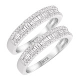 Photo of Weston 7/8 ct tw. Diamond Same Sex Ladies Band Set 10K White Gold [WL253W]