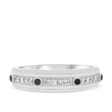 Photo of Fatima 1/2 ct tw. Black Diamond (Treated) Same Sex Mens Band Set 14K White Gold [BT220WM]