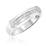 Photo of Mira 3/4 ct tw. Diamond Wedding Band Set 14K White Gold [BT129WM]