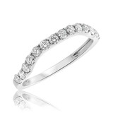 Photo of Mira 3/4 ct tw. Diamond Wedding Band Set 14K White Gold [BT409WL]