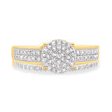 Photo of Otto 1/2 CT. T.W. Diamond Round Cluster Bridal Set 10K Yellow Gold [BR254Y-C000]
