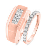 Photo of Etta 1 1/8 ct tw. Diamond Wedding Band Set 10K Rose Gold [WB410R]