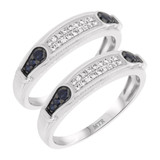 Photo of Bee 1/4 ct tw. Diamond Same Sex Mens Band Set 10K White Gold [WM221W]