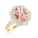 Photo of Peony 3 CT. T.W. Morganite and diamond Engagement Ring 10K Yellow Gold [BT232YE-C000]