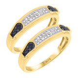 Photo of Bee 1/4 ct tw. Diamond Same Sex Mens Band Set 10K Yellow Gold [WM221Y]