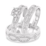 Photo of Luca 1/2 ct tw. Diamond Round Cluster Trio Set 14K White Gold [BT247W-C000]