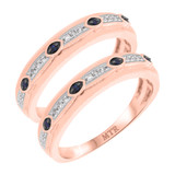 Photo of Farida 1/5 ct tw. Diamond Same Sex Mens Band Set 10K Rose Gold [WM222R]