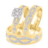 Photo of Luca 1/2 ct tw. Diamond Round Cluster Trio Set 10K Yellow Gold [BT247Y-C000]