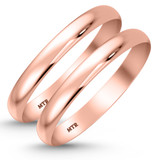 Photo of Hudson Comfort Fit-3mm Same Sex Ladies Band Set 10K Rose Gold [WL348R]