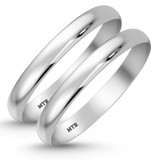 Photo of Hudson Comfort Fit-3mm Same Sex Ladies Band Set 10K White Gold [WL348W]