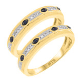 Photo of Farida 1/5 ct tw. Diamond Same Sex Mens Band Set 14K Yellow Gold [WM222Y]