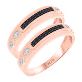 Photo of Aziza 1/10 ct tw. Sapphire Same Sex Mens Band Set 10K Rose Gold [WM223R]