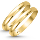Photo of Hudson Comfort Fit-3mm Same Sex Ladies Band Set 14K Yellow Gold [WL348Y]