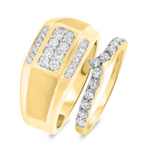 Photo of Chanler 1 ct tw. Diamond Wedding Band Set 14K Yellow Gold [WB412Y]