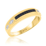 Photo of Aziza 1/10 ct tw. Sapphire Same Sex Mens Band Set 14K Yellow Gold [BT223YM]