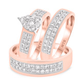 Photo of Jay 1 ct tw. Diamond Pear Cluster Trio Set 14K Rose Gold [BT250R-C000]