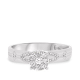 Photo of Luca 1/3 ct tw. Diamond Round Cluster Engagement Ring 10K White Gold [BT247WE-C000]