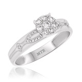Photo of Luca 1/3 ct tw. Diamond Round Cluster Engagement Ring 10K White Gold [BT247WE-C000]