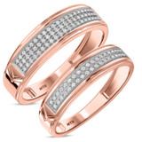 Photo of Gracie 1/3 ct tw. Diamond Wedding Band Set 10K Rose Gold [WB414R]