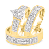 Photo of Jay 1 ct tw. Diamond Pear Cluster Trio Set 10K Yellow Gold [BT250Y-C000]