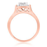 Photo of River 1 ct tw. Diamond Princess Cluster Engagement Ring 14K Rose Gold [BT248RE-C000]