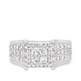 Photo of River 1 ct tw. Diamond Princess Cluster Engagement Ring 14K White Gold [BT248WE-C000]
