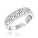 Photo of River 1 1/4 ct tw. Diamond Same Sex Mens Band Set 10K White Gold [BT248WM]