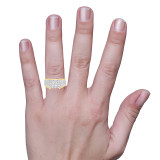 Photo of River 1 ct tw. Diamond Princess Cluster Engagement Ring 10K Yellow Gold [BT248YE-C000] [HT]