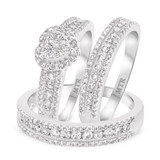 Photo of Amir 1 1/2 ct tw. Diamond Fancy Cluster Trio Set 10K White Gold [BT251W-C000]