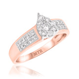 Photo of Jay 3/8 ct tw. Diamond Pear Cluster Engagement Ring 14K Rose Gold [BT250RE-C000]