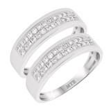Photo of Jay 2/3 ct tw. Diamond Same Sex Mens Band Set 10K White Gold [WM250W]