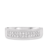Photo of Jay 2/3 ct tw. Diamond Same Sex Mens Band Set 10K White Gold [BT250WM]