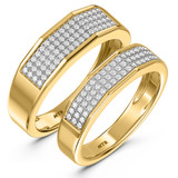 Photo of Enamor 1/2 ct tw. Diamond Wedding Band Set 14K Yellow Gold [WB415Y]