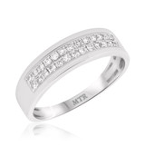 Photo of Jay 2/3 ct tw. Diamond Same Sex Mens Band Set 14K White Gold [BT250WM]