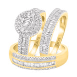 Photo of Weston 1 1/2 ct tw. Diamond Fancy Cluster Trio Set 10K Yellow Gold [BT253Y-C000]