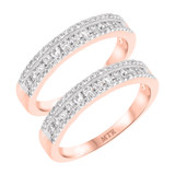 Photo of Amir 1 1/4 ct tw. Diamond Same Sex Mens Band Set 10K Rose Gold [WM251R]