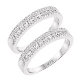 Photo of Amir 1 1/4 ct tw. Diamond Same Sex Mens Band Set 10K White Gold [WM251W]