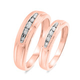 Photo of Zara 1/6 ct tw. Diamond Wedding Band Set 14K Rose Gold [WB417R]