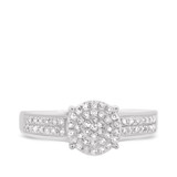 Photo of Otto 1/3 ct tw. Diamond Round Cluster Engagement Ring 10K White Gold [BT254WE-C000]