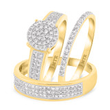 Photo of Otto 3/4 ct tw. Diamond Round Cluster Trio Set 14K Yellow Gold [BT254Y-C000]