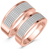 Photo of Valentina 2/3 ct tw. Diamond Wedding Band Set 10K Rose Gold [WB418R]