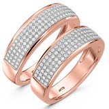 Photo of Collins 3/4 ct tw. Diamond Wedding Band Set 14K Rose Gold [WB419R]