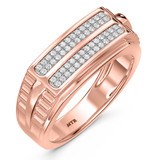 Photo of Beau 3/8 ct tw. Diamond Wedding Band Set 10K Rose Gold [BT421RM]