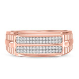 Photo of Beau 3/8 ct tw. Diamond Wedding Band Set 14K Rose Gold [BT421RM]